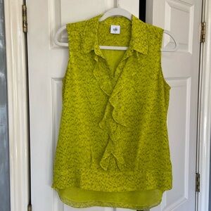 CABI Sleeveless Printed button up Blouse Small lined